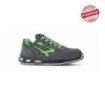 Upower Point S ESD Calzado de Seguridad Bajos - Talla 45 - Parte Superior de Nailon Ultraflexible y Gamuza Suave, Puntera de Aluminio, Antiarrugas, Antideslizante, Proteccion S1PS FO SR - Color Gris Oscuro/Verde