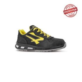 Upower Bolt S ESD Calzado de Seguridad Bajos - Talla 37 - Cuero Nubuck Resistente al Agua, Puntera de Aluminio, Suela PU/PU Infinergy, Hidrofugos, Antiarrugas, Antideslizantes, Proteccion S3S CI FO SR - Color Negro/Amarillo