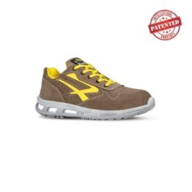 Upower Adventure S ESD Calzado de Seguridad Bajos - Talla 38 - Gamuza Perforada, Puntera de Aluminio, Antideslizante, Proteccion S1PS FO SR - Color Beige/Amarillo