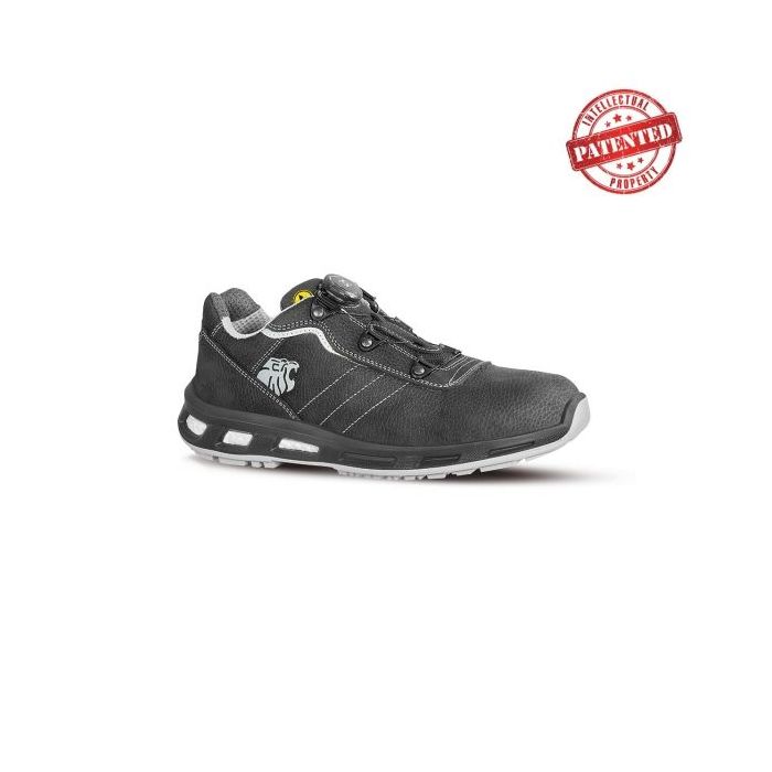 Upower Face S ESD Calzado de Seguridad Bajos - Talla 35 - Cuero Nubuck, Puntera de Aluminio, Hidrofugos, Antiarrugas, Antideslizantes, Proteccion S3S CI FO SR - Color Gris Oscuro