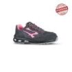 Upower Cherry S ESD Calzado de Seguridad Bajos - Talla 38 - Parte Superior de Nailon Ultraflexible y Gamuza Suave, Puntera de Aluminio, Suela Antideslizante, Proteccion S1PS FO SR - Color Gris/Rosa