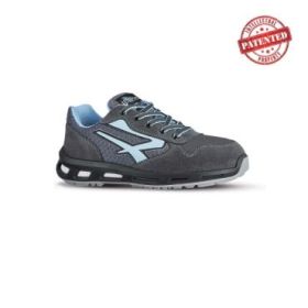 Upower Lolly S ESD Calzado de Seguridad Bajos - Talla 39 - Parte Superior de Nailon Ultraflexible y Gamuza Suave, Puntera de Aluminio, Suela Antideslizante, Proteccion S1PS FO SR - Color Gris/Azul