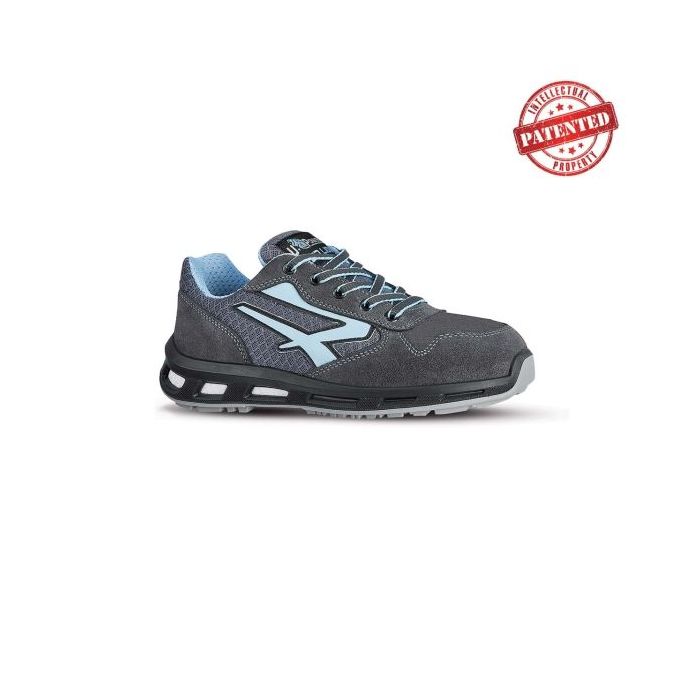 Upower Lolly S ESD Calzado de Seguridad Bajos - Talla 41 - Parte Superior de Nailon Ultraflexible y Gamuza Suave, Puntera de Aluminio, Suela Antideslizante, Proteccion S1PS FO SR - Color Gris/Azul