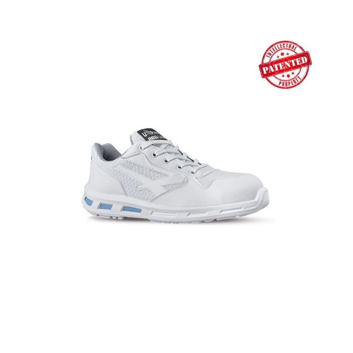Upower June O Calzado de Seguridad Bajos - Talla 43 - Ligeros y Comodos, Empeine Nylon Ultra-Transpirable, Puntal Composite, Suela Antideslizante, Proteccion S1 FO SR - Color Blanco