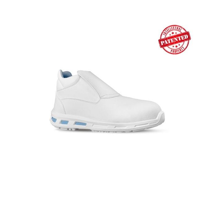 Upower Glace O Calzado de Seguridad Bajos - Talla 35 - Empeine New Safety Dry, Puntal de Composite, Antideslizante, Suela de Poliuretano, Proteccion S2 FO SR - Color Blanco