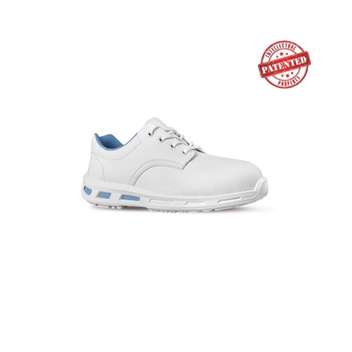 Upower Zelda O Calzado de Seguridad Bajos - Talla 38 - Puntal de Composite, Suela Antideslizante PU/PU, Proteccion S2 FO SR - Color Blanco