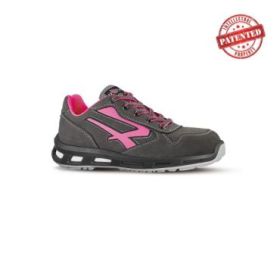 Upower Candy S ESD Calzado de Seguridad Bajos - Talla 41 - Cuero Nubuck Resistente al Agua, Puntera de Aluminio, Suela Antideslizante, Ligeros y Antiarrugas, Proteccion S3S CI FO SR - Color Gris/Rosa