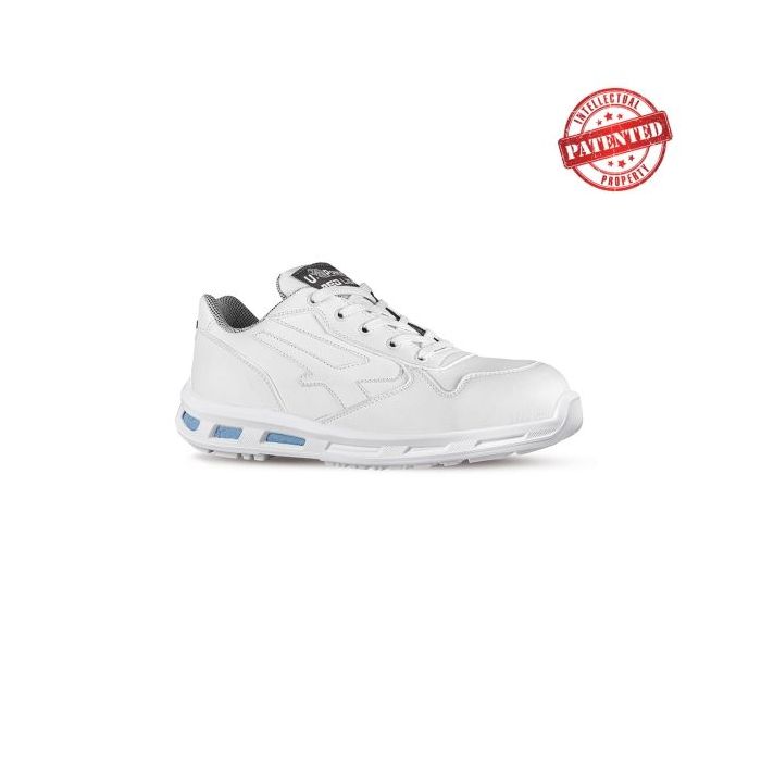 Upower Blink S ESD Calzado de Seguridad Bajos - Talla 44 - Ligeros, Puntal de Composite, Suela Antideslizante PU/PU, Proteccion S3S CI FO SR - Color Blanco