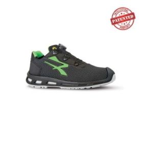 Upower MonsterS ESD Calzado de Seguridad - Talla 44 - Puntera AirToe Aluminium, Antipinchazos, Alta Resistencia a la Abrasion, Proteccion S3S CI FO SR - Color Gris Oscuro/Verde