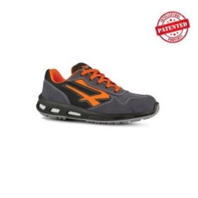 Upower Orange S ESD Calzado de Seguridad Bajos - Talla 39 - Parte Superior de Nailon Ultraflexible y Gamuza Suave, Puntera de Aluminio, Suela Antideslizante, Proteccion S1PS FO SR - Color Gris/Naranja