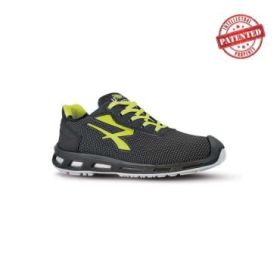 Upower Prime S ESD Calzado de Seguridad - Talla 39 - Puntera AirToe Aluminium, Sistema Antipinchazos, Alta Resistencia a la Abrasion, Suela Infinergy, Proteccion S3S CI FO SR - Color Gris Oscuro/Verde