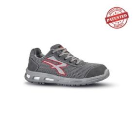 Upower Frequency S ESD Calzado de Seguridad - Talla 38 - Puntera AirToe Composite, Antipinchazos, Parte Superior Airnet Transpirable, Proteccion S1PS FO SR - Color Gris/Rojo