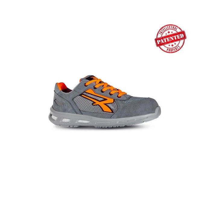 Upower Ultra S ESD Calzado de Seguridad - Talla 47 - Puntera AirToe Aluminium, Antipinchazos, Suela Infinergy, Ligero y Transpirable, Proteccion S1PS FO SR - Color Gris/Naranja