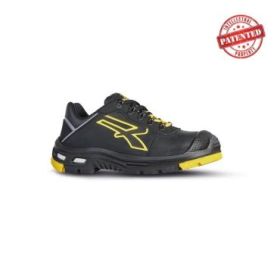Upower Dave S Calzado de Seguridad Bajo - Talla 47 - Suela PU/Vibram, Aislamiento Termico, Puntera Aluminio AirToe, Antiperforacion, Suela Antideslizante, Entresuela Infinergy - Color Negro/Amarillo