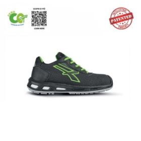 Upower Malibu S ESD Calzado de Seguridad Ecologicos - Talla 43 - Puntera AirToe Aluminium, Sistema Antiperforacion, Suela Antideslizante, Retorno de Energia Infinergy, Proteccion S3S CI FO SR - Color Negro/Verde