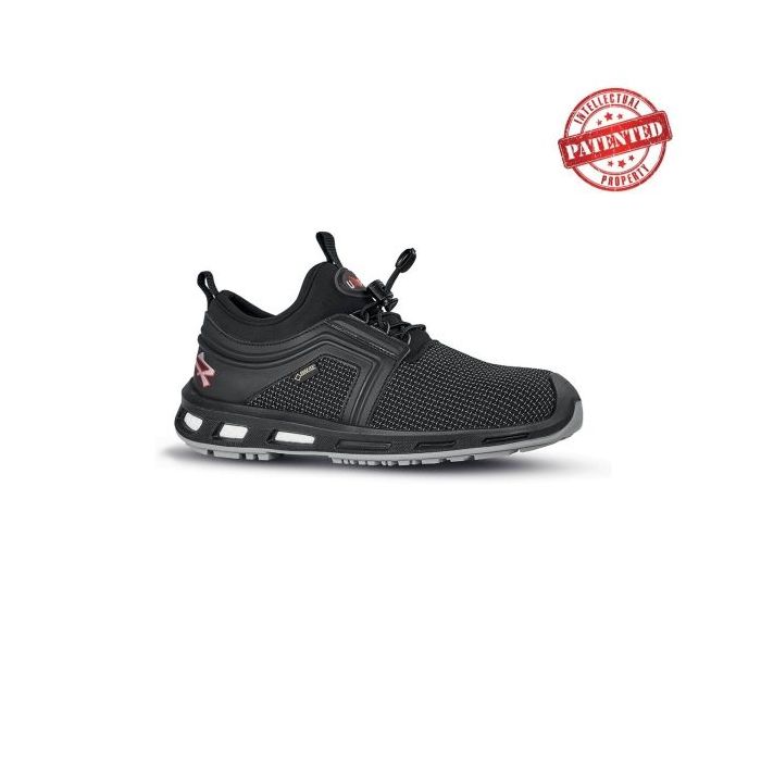Upower Rocket S Calzado de Seguridad - Talla 48 - Puntera AirToe Aluminium, Antipinchazos, Alta Resistencia a la Abrasion, Transpirable, Suela Infinergy, Proteccion S7S CI FO SR - Color Negro