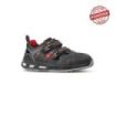 Upower Cody S ESD Calzado de Seguridad Bajos - Talla 35 - Cuero Nubuck, Hidrofugos, Antiarrugas, Antideslizantes, Suela PU/PU, Proteccion S1PS FO SR - Color Negro y Rojo
