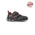 Upower Cody S ESD Calzado de Seguridad Bajos - Talla 44 - Cuero Nubuck, Hidrofugos, Antiarrugas, Antideslizantes, Suela PU/PU, Proteccion S1PS FO SR - Color Negro y Rojo