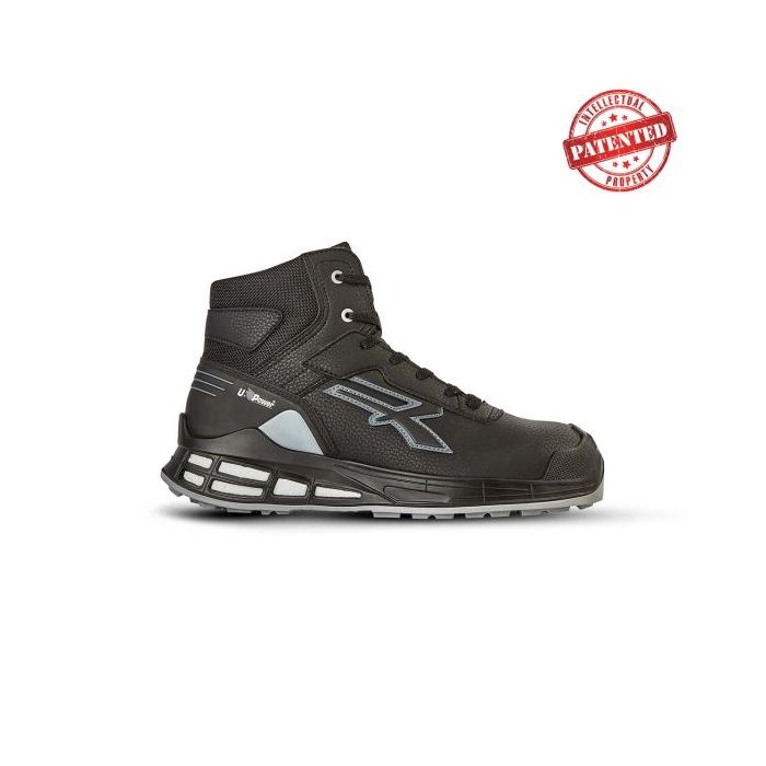 Upower Caleb S ESD Calzado de Seguridad - Talla 48 - Empeine de Microfibra Hidrofuga, Puntera AirToe Aluminium, Sistema Antiperforacion, Plantilla Anatomica Transpirable, Rendimiento Energetico Infinergy - Color Negro