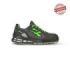 Upower Egon S ESD Calzado de Trabajo de Seguridad - Talla 45 - Empeine Transpirable, Forro de Piel de Becerro, Retorno de Energia Superior, Puntera AirToe, Antideslizante - Color Negro/Verde