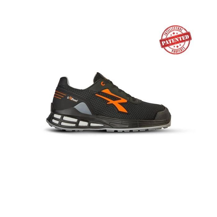Upower Irvin S ESD Calzado de Trabajo de Seguridad - Talla 36 - Empeine Transpirable, Puntera AirToe Aluminium, Antideslizante, Plantilla Anatomica, Proteccion S1PS FO SR - Color Negro/Naranja