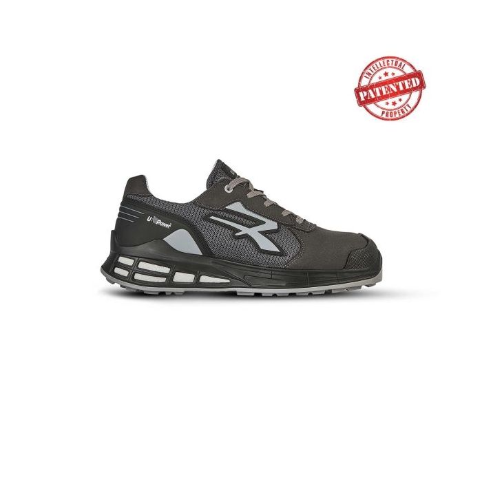 Upower Icarus S ESD Calzado de Seguridad Bajo - Talla 43 - Empeine Transpirable, Puntera AirToe Aluminium, Antideslizante, Antiestatico, Sistema Antiperforacion, Plantilla Anatomica, Proteccion S1PS FO SR - Color Gris Oscuro