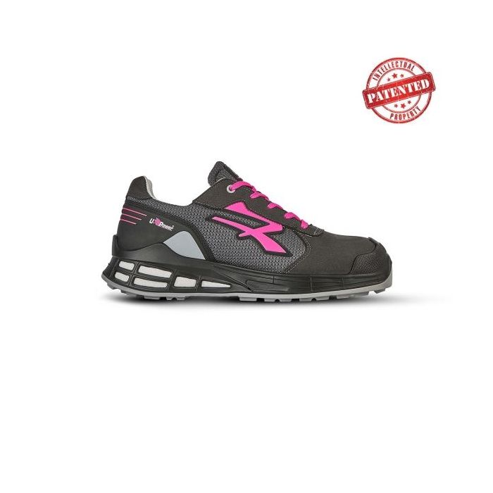 Upower Ivy S ESD Calzado de Seguridad de Trabajo - Talla 40 - Empeine Transpirable, Puntera Reforzada, Plantilla Anatomica Antibacteriana, Proteccion AirToe Aluminium, Retorno de Energia Infinergy - Color Gris/Rosa