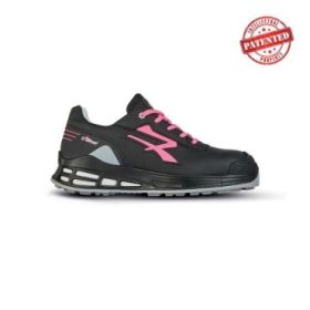 Upower Sylvie S ESD Calzado de Seguridad Femenino - Talla 41 - Microfibra Hidrofuga, Puntera Reforzada, Plantilla U-Power, Entresuela Infinergy, Suela Antideslizante, Proteccion S3S CI FO SR - Color Negro/Rosa