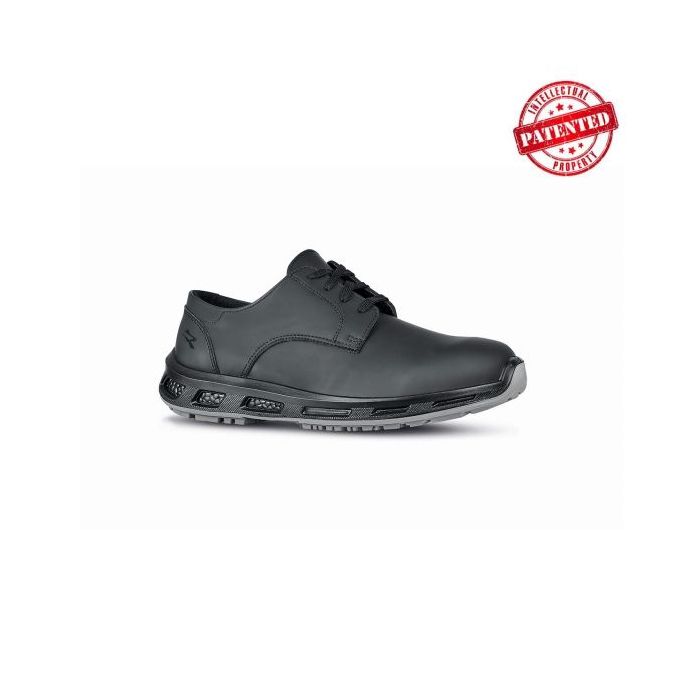 Upower Greg O ESD Calzado de Seguridad Bajos - Talla 44 - Parte Superior Hidrofuga, Suela PU/PU Infinergy, Proteccion 02 FO SR, Ligeros y Comodos - Color Gris Oscuro