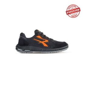 Upower Atos ESD S Plus Calzado de Seguridad Bajos - Talla 39 - Comodidad y Ligereza, Parte Superior de Nailon Ultraflexible, Puntera de Aluminio, Suela Antideslizante, Proteccion S1PS FO SR - Color Gris/Naranja