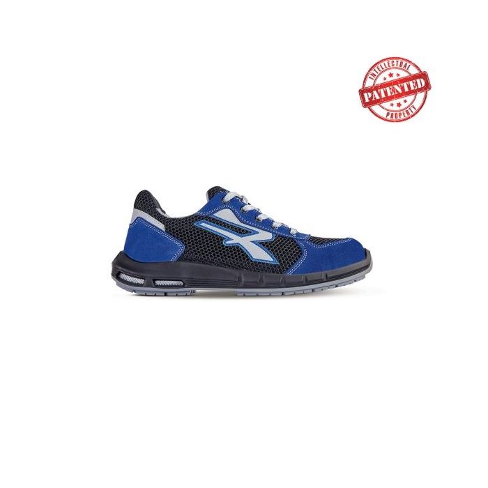 Upower Sky Plus S ESD Calzado de Seguridad Bajos - Talla 42 - Comodidad y Ligereza, Puntera de Aluminio, Antiarrugas, Antideslizante, Suela PU/PU High Rebound, Proteccion S1PS FO SR - Color Negro/Azul