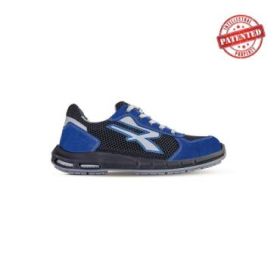 Upower Sky Plus S ESD Calzado de Seguridad Bajos - Talla 48 - Comodidad y Ligereza, Parte Superior de Nailon y Gamuza, Puntera de Aluminio, Antiarrugas, Antideslizante, Proteccion S1PS FO SR - Color Negro/Azul