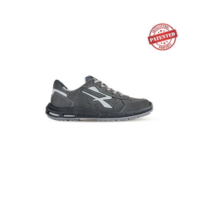 Upower Rigel Plus S ESD Calzado de Seguridad Bajos - Talla 42 - Gamuza Perforada, Puntera de Aluminio, Suela Antideslizante, Inserto Anti-Fatiga, Proteccion S1PS FO SR - Color Gris Oscuro