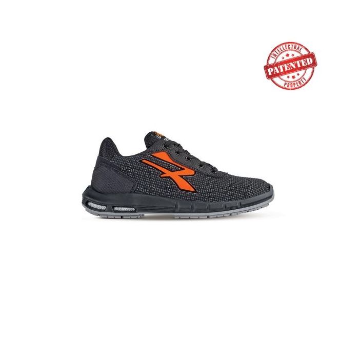 Upower Taurus Plus S ESD Calzado de Seguridad - Talla 43 - Puntera AirToe Aluminium, Sistema Antipinchazos, Alta Resistencia a la Abrasion, Suela PU/PU High Rebound, Proteccion S3S CI FO SR - Color Gris Oscuro/Naranja