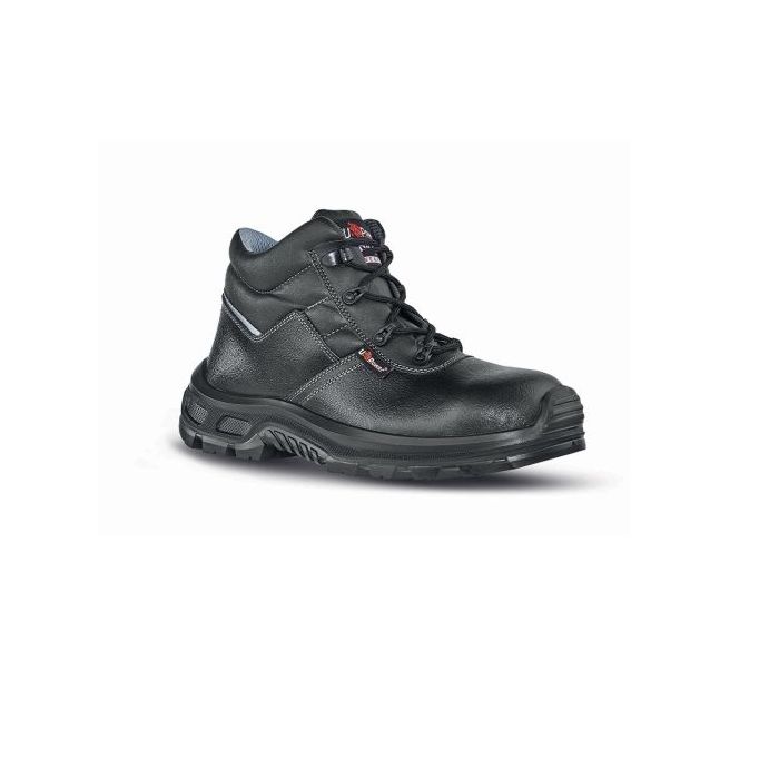 Upower Jena RS S Calzado de Seguridad Botines - Talla 37 - Empeine Piel Hidrofugo, Inserciones Mesh Transpirable, Puntal AirToe Composite, Antiperforacion, Antideslizante, Suela Resistente - Color Negro