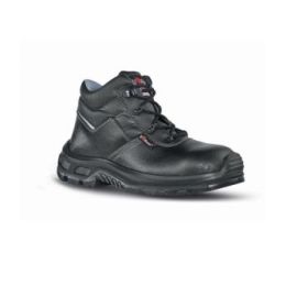Upower Jena RS S Calzado de Seguridad Botines - Talla 47 - Empeine Piel Hidrofugo, Inserciones Mesh Transpirable, Puntal AirToe Composite, Antiperforacion, Antideslizante, Suela Resistente, Proteccion S3S FO SR - Color Negro