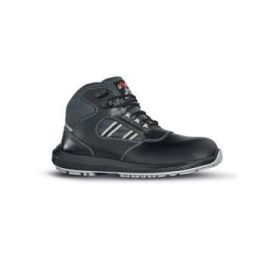Upower Gippo RS S Calzado de Seguridad Botines - Talla 43 - Empeine Piel Flor, Hidrofugos, Transpirables, Puntal AirToe Composite, Antiperforacion, Antideslizante, Proteccion S3S FO SR - Color Negro
