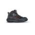 Upower Teak S ESD Calzado de Seguridad Botines - Talla 47 - Empeine en Piel Flor, Hidrofugos, Puntera MATRIX Antiabrasion, Inserciones Mesh Transpirable, Suela Antideslizante PU/PU, Proteccion S3S FO SR - Color Negro/Rojo