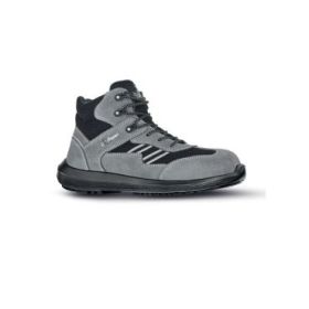 Upower Florida S Calzado de Seguridad Botines - Talla 38 - Empeine Gamuza, Textile Ultrarrespirable, Puntal AirToe Composite, Antiperforacion, Antideslizante, Suela PU/PU, Proteccion S1PS FO SR - Color Gris