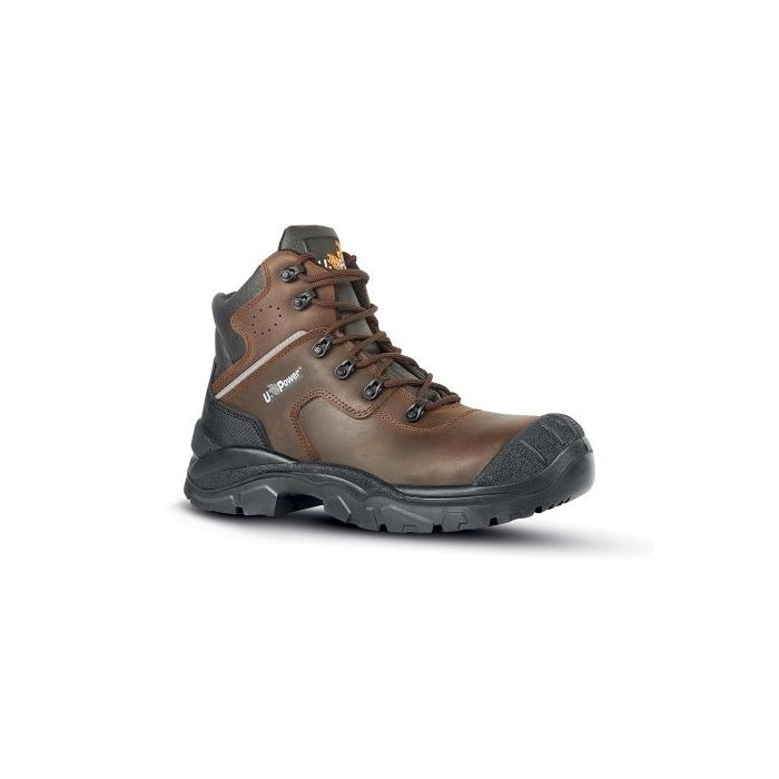 Upower Greenland UK S Calzado de Seguridad Botines - Talla 38 - Empeine Piel Hidrofugo, AirToe Composite, Antiperforacion, Antideslizante, Suela Resistente, Proteccion S3S FO SR - Color Marron