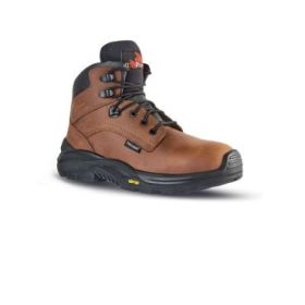 Upower Iron RS S Calzado de Seguridad Botines - Talla 45 - Empeine Piel Pull-Up Hidrofugo, Aislamiento Thinsulate, Puntal AirToe Composite, Suela Antiperforacion Antideslizante - Color Marron
