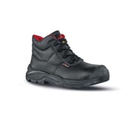 Upower Squirrel S Zapato Alto de Seguridad - Talla 43 - Empeine Piel Flor, Hidrofugo, Puntal AirToe Composite, Antiperforacion, Suela Antideslizante PU/PU, Proteccion S3S FO SR - Color Negro