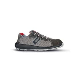 Upower Coal S Calzado de Seguridad - Talla 37 - Gamuza Perforada, Mesh Transpirable, AirToe Composite, Antiperforacion, Antideslizante, Suela PU/PU, Proteccion S1PS FO SR - Color Gris
