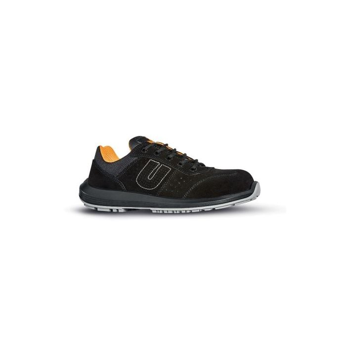 Upower Sun S Calzado de Seguridad Bajos - Talla 44 - Airnet Gamuza, Mesh Transpirable, AirToe Composite, Antiperforacion, Antideslizante, Suela PU/PU, Proteccion S1PS FO SR - Color Negro