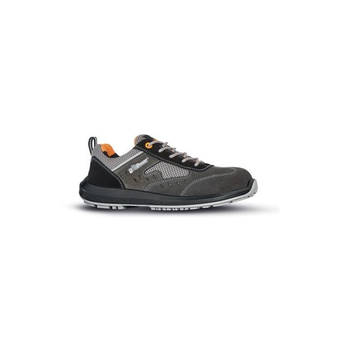 Upower Brezza S Calzado de Seguridad - Talla 35 - Airnet Gamuza, Mesh Transpirable, AirToe Composite, Antiperforacion, Antideslizante, Proteccion S1PS FO SR - Color Gris