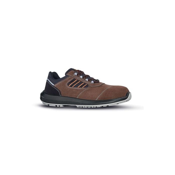 Upower Leo S Calzado de Seguridad Bajos - Talla 41 - Gamuza Hidrofuga, AirToe Composite, Antiperforacion, Antideslizante, Proteccion S3S FO SR - Color Marron
