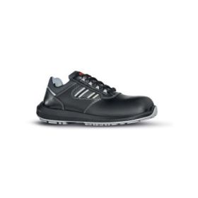 Upower Style S Calzado de Seguridad Bajos - Talla 45 - Ligereza y Confort, Empeine Piel Flor, Hidrofugo, AirToe Composite, Antiperforacion, Antideslizante, Suela PU/PU, Proteccion S3S FO SR - Color Negro