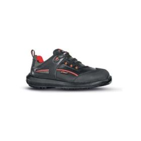 Upower Iroko S ESD Calzado de Seguridad - Talla 38 - Puntera MATRIX Antiabrasion, AirToe Composite, Empeine Piel Flor, Antiperforacion, Antideslizante, Suela PU/PU, Proteccion S3S FO SR - Color Negro/Rojo