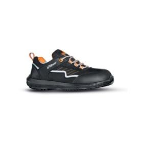 Upower Miami S Calzado de Seguridad Bajos - Talla 43 - Empeine Piel Pull-Up, Ultra Transpirables, Puntal AirToe Composite, Antiperforacion, Suela Antideslizante, Proteccion S1PS FO SR - Color Negro