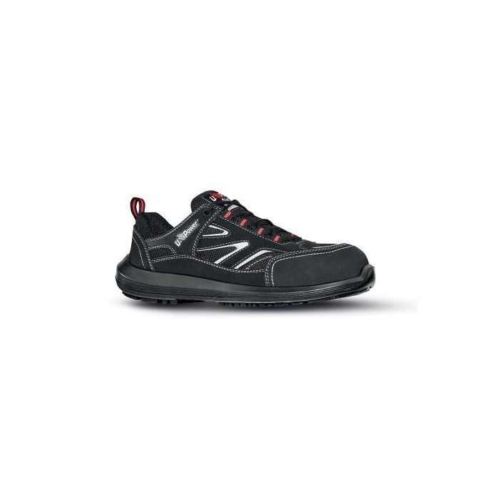 Upower Dardo S Calzado de Seguridad Bajos - Talla 47 - Ligeros y Comodos, Puntera AirToe Composite, Antiperforacion, Antideslizante, Suela PU/PU, Proteccion S1PS FO SR - Color Negro